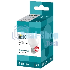 Лампа светодиодная LED 3Вт Е27 220В 4000К G45 шар | LLE-G45-3-230-40-E27 | IEK