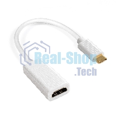Кабель-адаптер Type-C-HDMI ExeGate EX-CM-HDMI2F-0.1 (USB Type-C/19F, 4K@120HZ 8K@ 30Hz, 0,1м)