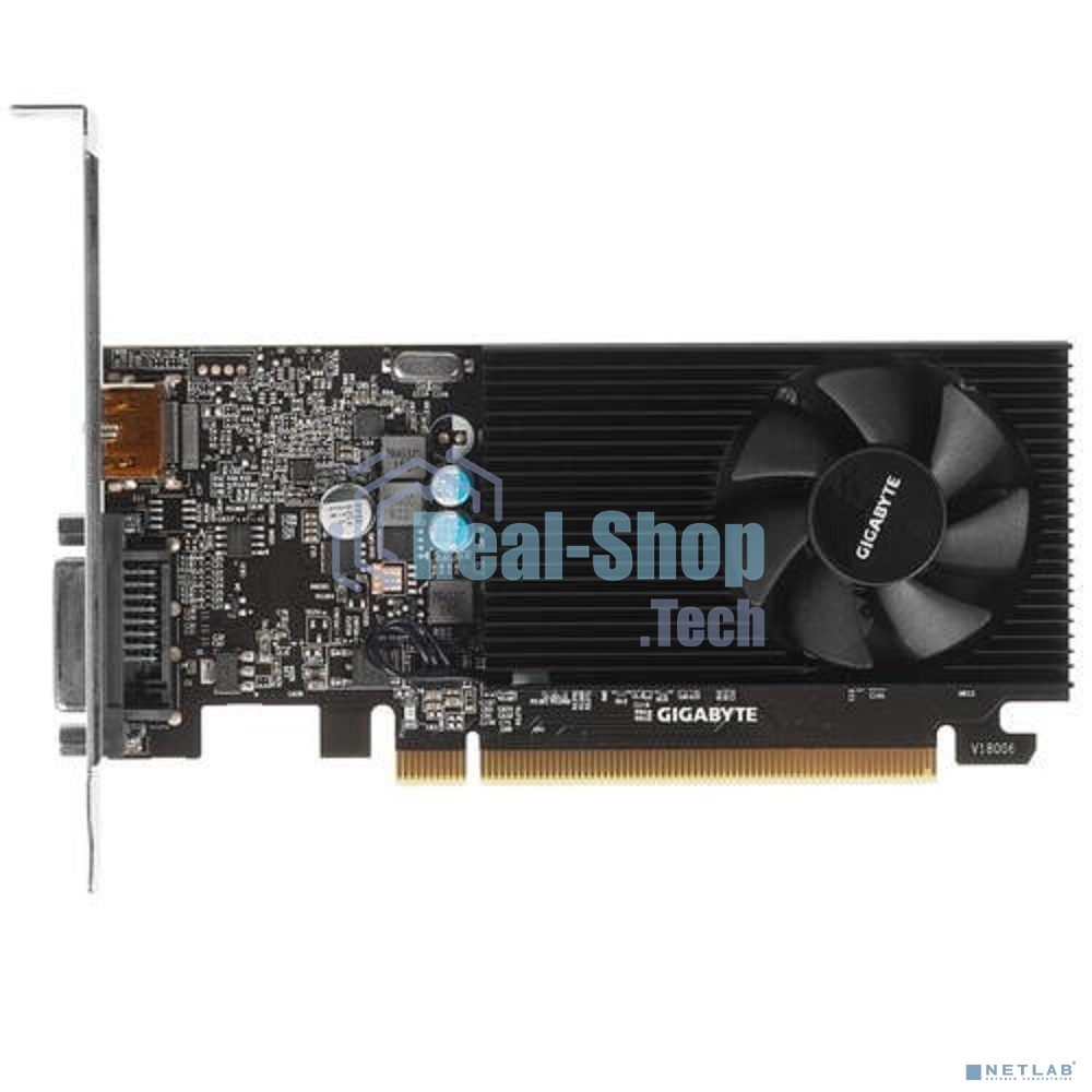Видеокарта Gigabyte GV-N1030D4-2GL NVidia GeForce GT 1030, 2Gb DDR4/64-bit, PCI-Ex16 3.0, DVI-Dx1, HDMI2.0bx1, LP, 2-slot cooler, Retail