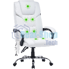 Кресло компьютерное Cactus CS-CHR-OC02M-WT белый, эко.кожа, крестов. сталь