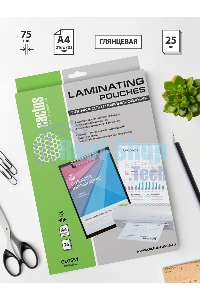 Пленка для ламинирования Cactus 75мкм A4 (25шт) глянцевая 216x303мм CS-LPGA47525