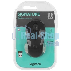 Мышь беспроводная Logitech M550 темно-серый/серый, 4000 dpi, радиоканал, Bluetooth, USB, кнопки - 3
