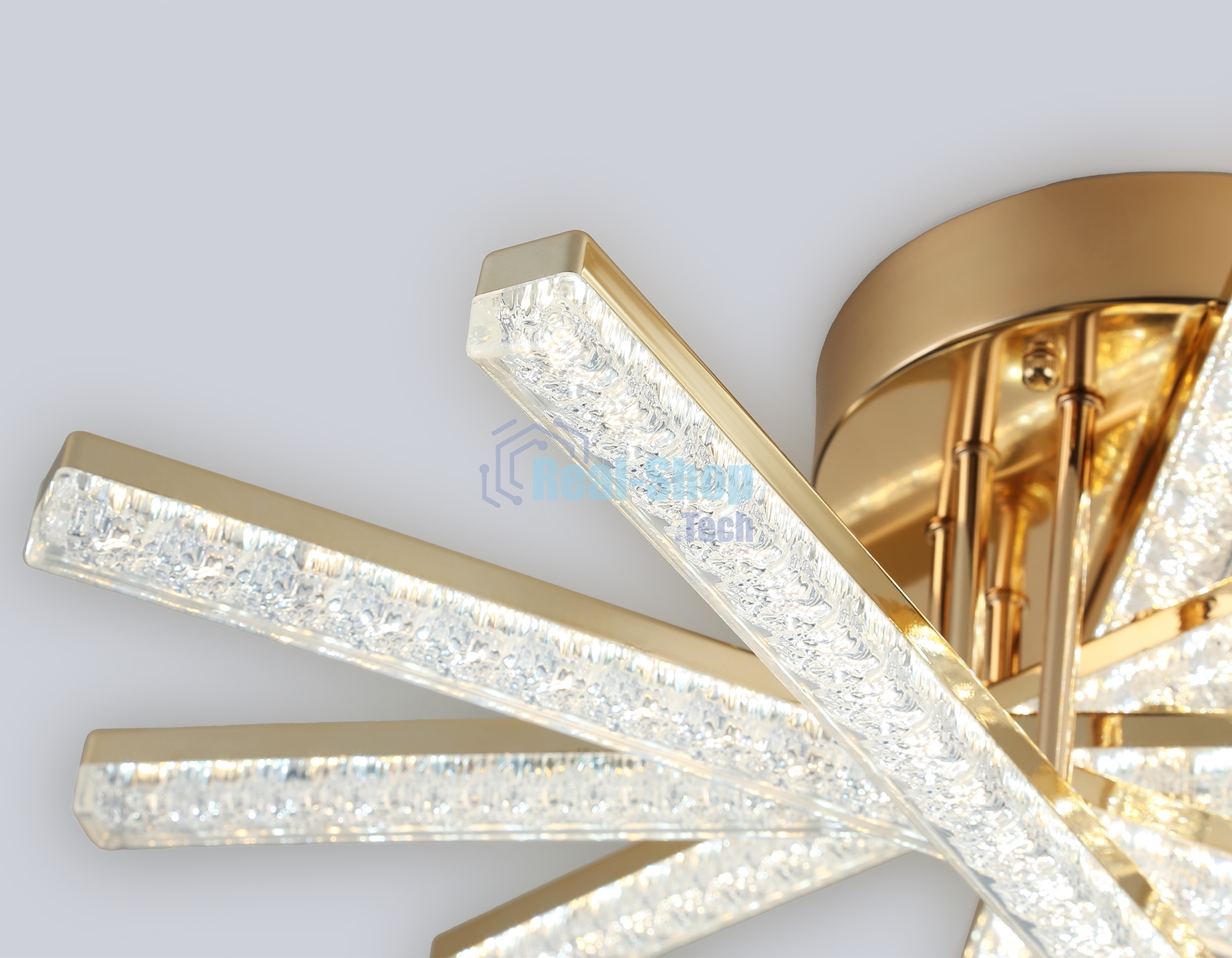 Потолочный светодиодный светильник FA8897 GD золото 65W 3000K-6400K 600*580*190 (ПДУ РАДИО 2.4G)