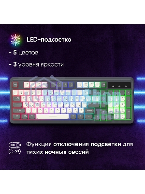 Клавиатура Oklick 731G проводная, USB Type-A, серый/белый