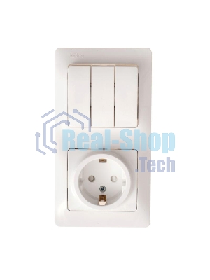 Блок комбинированный GLOSSA розетка + выкл. 3-кл. бел. SchE