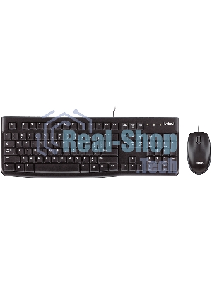 Комплект клавиатура+мышь Logitech MK120 проводной, USB, 1000 DPI, чёрный(заводская гравировка)