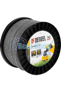 Леска для триммера Denzel двухкомпонентная витой квадрат, 3,0мм х 163м, на DIN катушке EXTRA CORD