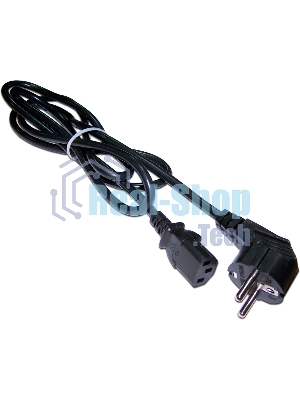 Шнур питания Lanmaster C13-Schuko угловая, 3х0.75, 220В, 10А, черный, 1.8 метра