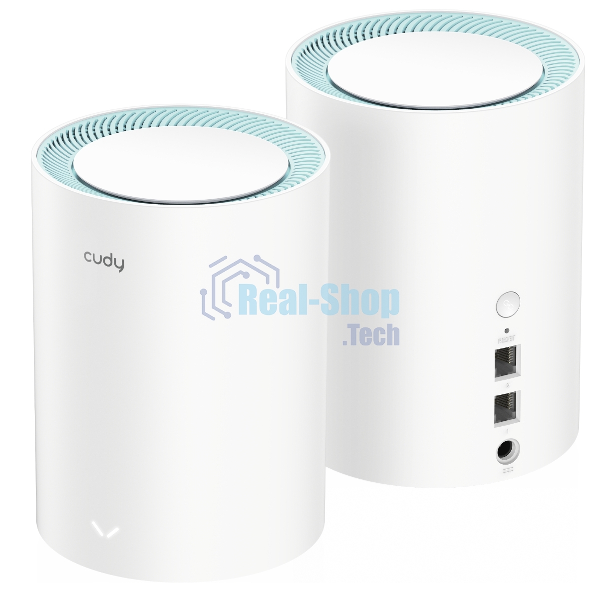 Бесшовный Mesh роутер Cudy M1300 (M1300 2-PACK) AC1200 10/100/1000BASE-TX/Wi-Fi белый (упак.:2шт)