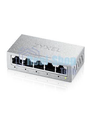 Коммутатор Zyxel GS-105B v5, 5 портов 1000 Мбит/с, настольный, металлический корпус