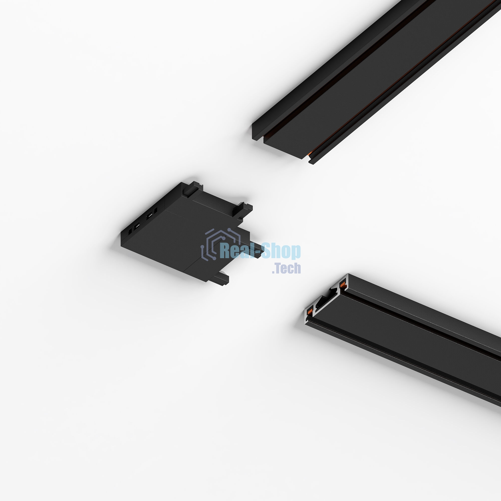 Flat Magnetic Четырёхсторонний соединитель для накладного шинопровода (чёрный) 85003/00