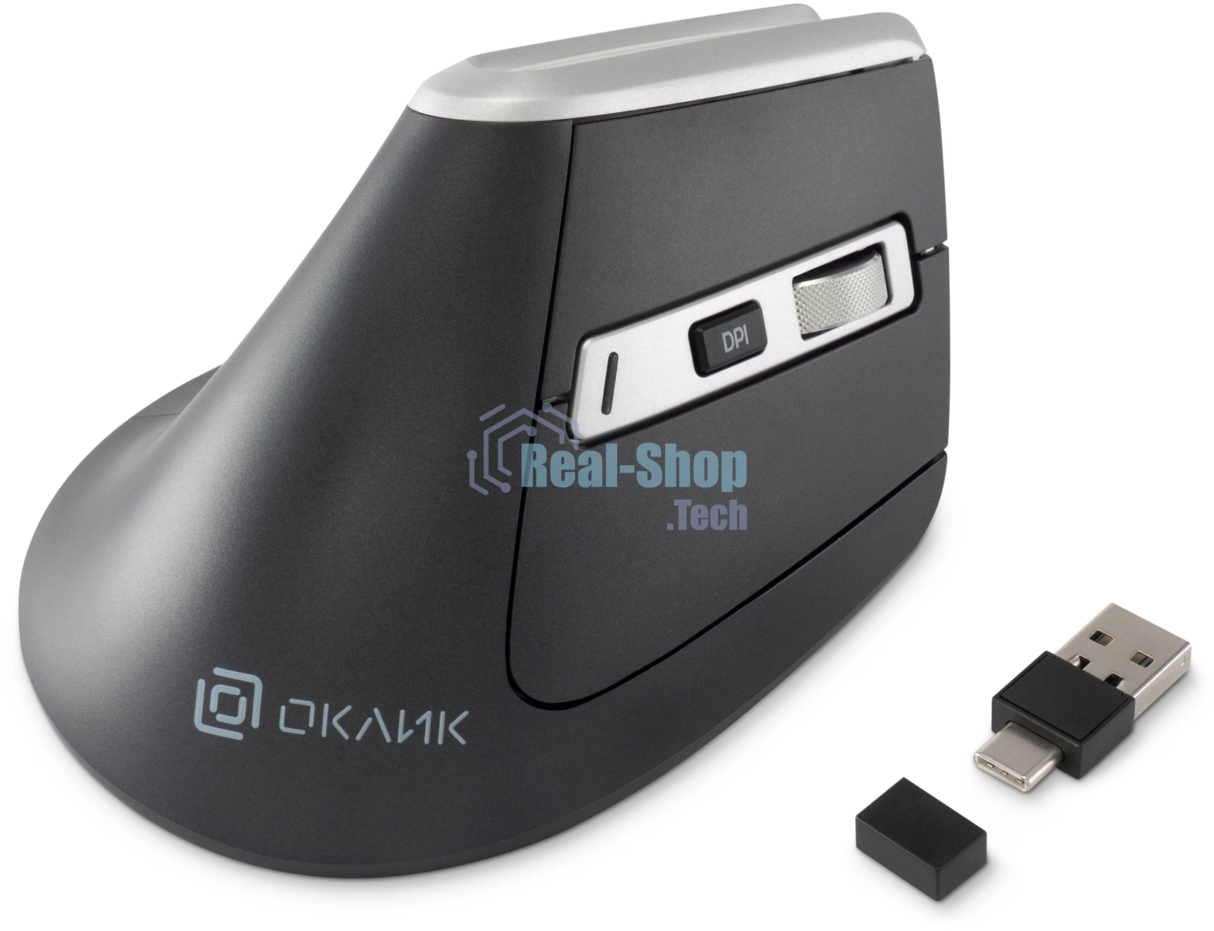Мышь беспроводная Oklick 991MW серый, 2400 dpi, радиоканал, Bluetooth, USB, кнопки - 7