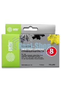 Картридж струйный Cactus CS-CLI8Y желтый (12 мл) для Canon Pixma iP4200, iP4300, iP4500, iP5100, iP5300, iP6600, iP6700, iP7500, iP7600, MP500, MP530, MP600, MP800, MP810, MP830, MP950, MP970, MX850, PRO-9000