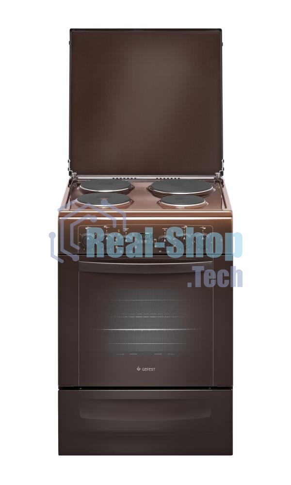 Плита электрическая Gefest 6140-03 0001 коричневый, конфорок 4 электрических, духовка 55 л, 60 см x 85 см x 60 см