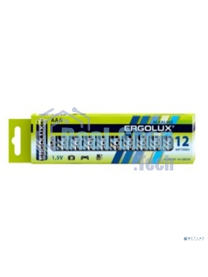 Батарея Ergolux Alkaline LR03 BP-12 AAA 1250mAh (12шт) коробка