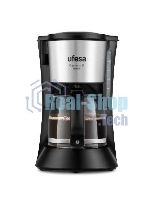 Кофеварка капельная Ufesa CG7125 Capriccio 12 DelUX черный/серебристый, исп. кофе - молотый, 1.2 л, 680 Вт.