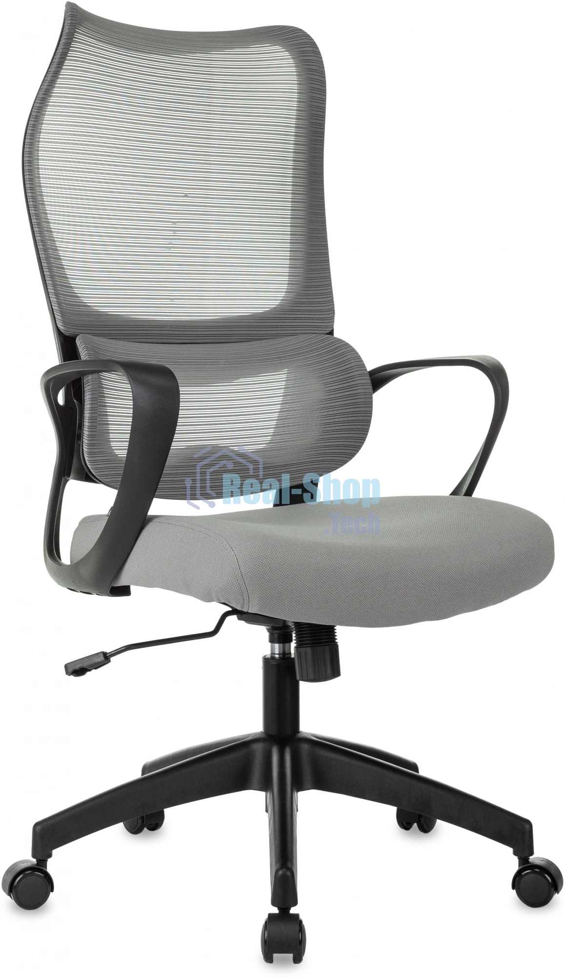 Кресло руководителя Бюрократ Sigma 2 серый, сетка/ткань, крестов. пластик