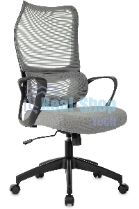 Кресло руководителя Бюрократ Sigma 2 серый, сетка/ткань, крестов. пластик
