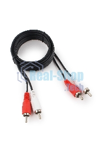 Кабель аудио Cablexpert CCA-2R2R-1.8M-N, 2xRCA/2xRCA, 1.8м, черный, пакет