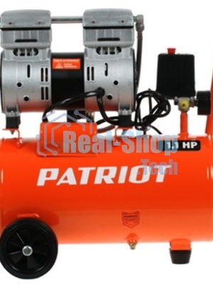Компрессор Patriot WO 24-160 525306375 Безмасляный; Мощн. 1,1 кВт; Напр. 230В Об. двиг.: 2850 об/мин; Производительность: 160 л/мин; Объем ресивера: 24 л; Давление: 8 бар