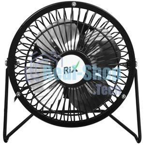 Вентилятор Rix RDF-1501USB чёрный, настольный, 4 Вт, 1 скорость, 10 см