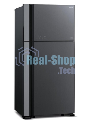 Холодильник Hitachi R-VG660PUC7-1 GGR серый стекло двухкамерный 405/145л морозилка сверху No Frost