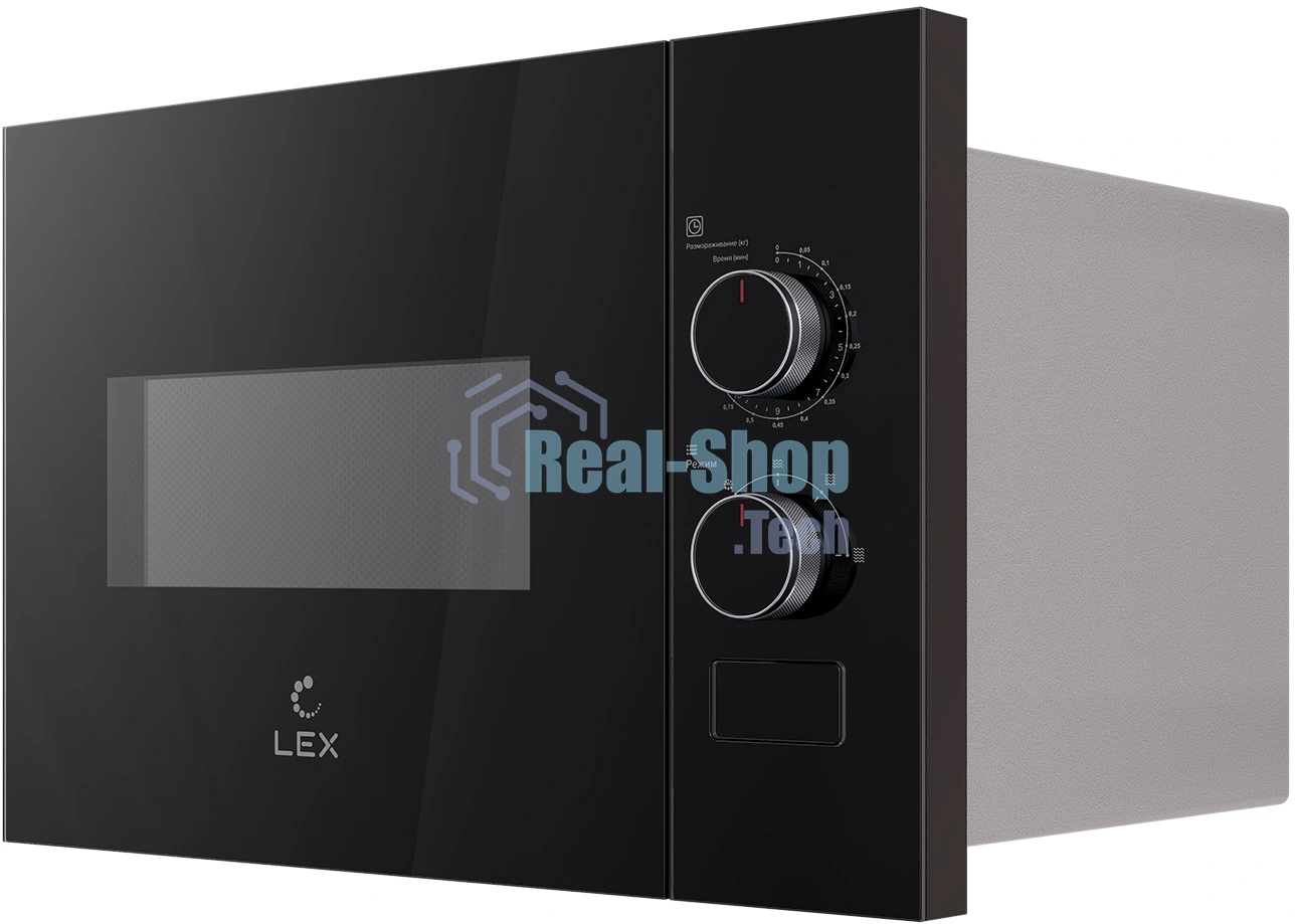 Встраиваемая микроволновая печь Lex BIMO 15.01N BBL черный, 15 л, 600 Вт, переключатели - поворотный механизм