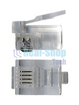 Коннектор медный Lanmaster UTP 4 контакта 100 шт TWT-PL12-6P4C RJ12 кат.3