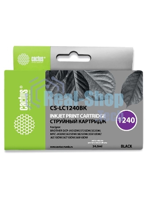 Картридж струйный Cactus CS-LC1240BK черный (24 мл) для Brother MFC-J6510/6910DW