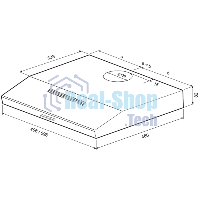 Вытяжка подвесная KRONA Ermina 500 ivory PB бежевый, 49.6 см, 455 куб. м/ч, 42 дБ