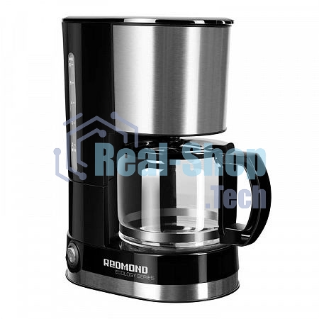 Кофеварка капельная Redmond RCM-M1507 черный/серебристый, исп. кофе - молотый, 0.6 л, 600 Вт