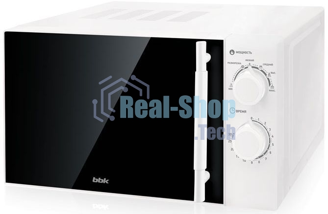 Микроволновая печь BBK 20MWS-771M/WM белый, 20 л, 700 Вт, переключатели - поворотный механизм