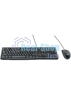 Комплект клавиатура+мышь Logitech MK120 проводной, USB, 1000 DPI, чёрный(заводская гравировка)