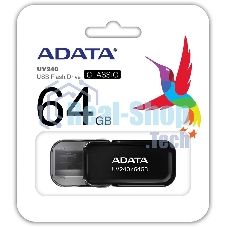 Флешка USB ADATA UV240 (AUV240-64G-RBK), 64Gb, USB 2.0, R/W 15/5, черный