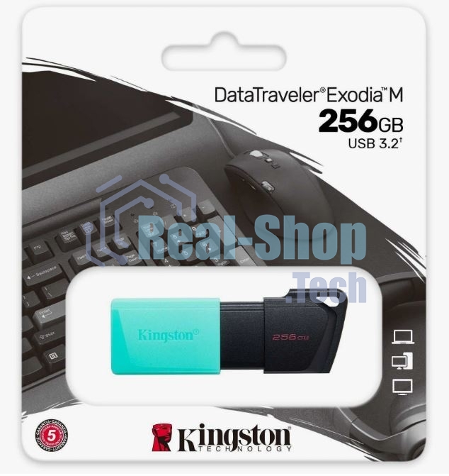 Флешка USB Kingston 256Gb DataTraveler DTXM DTXM/256Gb USB 3.2 черный/зеленый