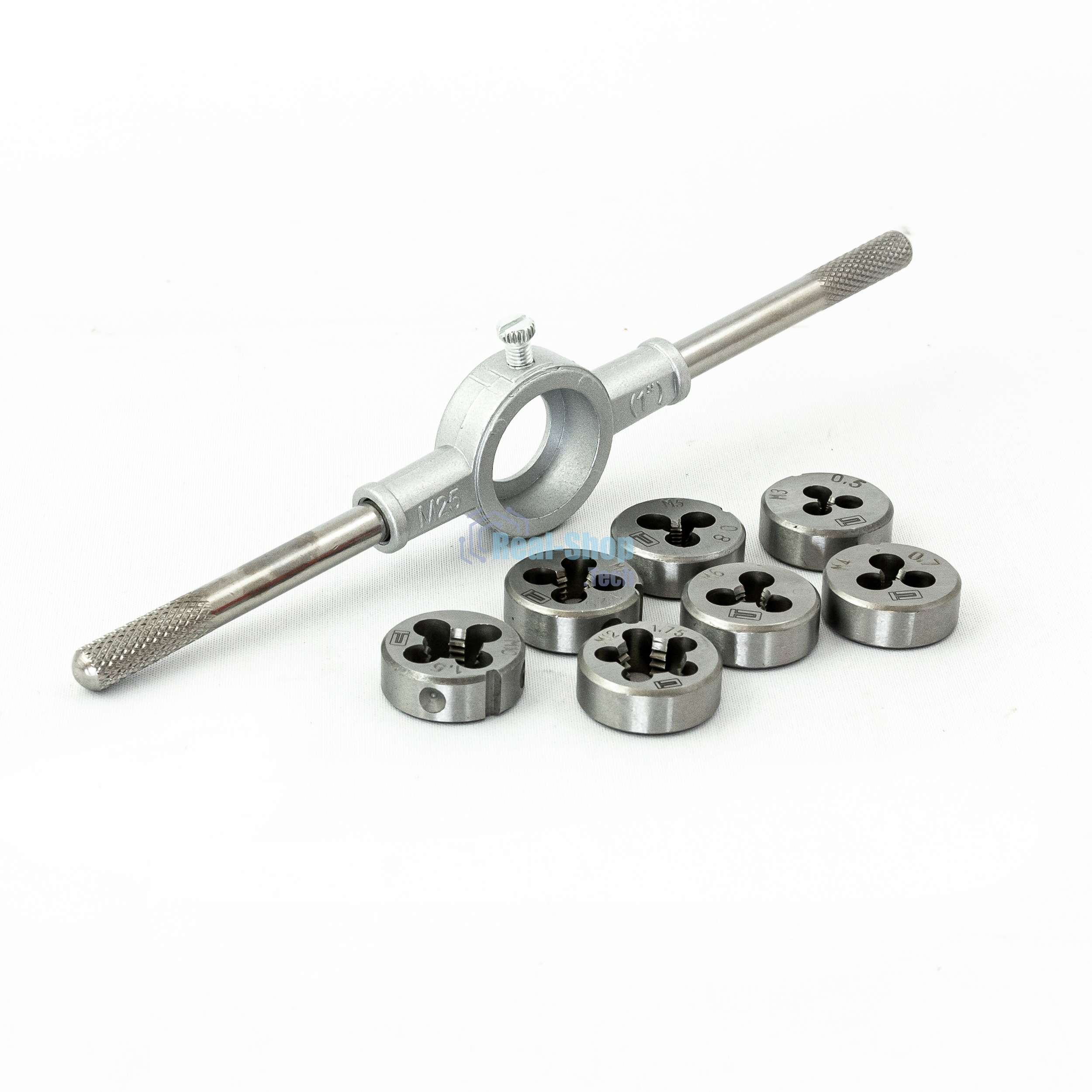 Набор плашек Сибртех М3-М12, 8 предметов