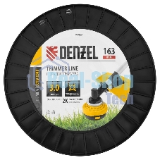 Леска для триммера Denzel двухкомпонентная витой квадрат, 3,0мм х 163м, на DIN катушке EXTRA CORD