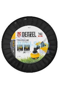 Леска для триммера Denzel двухкомпонентная витой квадрат, 3,0мм х 163м, на DIN катушке EXTRA CORD