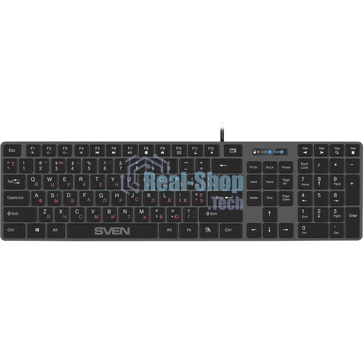 Клавиатура проводная SVEN KB-E5000 серый металлик (slim, 109 кл., USB)