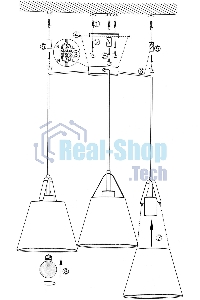 Светильник подвесной HIPER H155-2 3E2740Вт черный