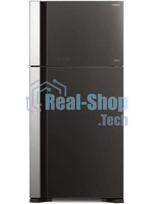 Холодильник Hitachi R-VG660PUC7-1 GGR серый стекло двухкамерный 405/145л морозилка сверху No Frost