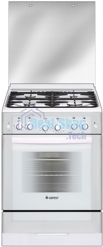 Плита газовая Gefest ПГ 6300-02 0040 белый, конфорок 4 шт, духовка 52 л, 60 см x 85 см x 60 см