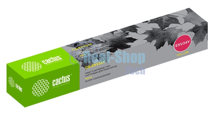 Картридж лазерный Cactus CS-EXV34Y желтый (19000 стр.) для Canon IR Advance C2030L, C2030i, C2020L, C2020i, C2025i