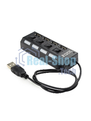 USB-концентратор Gembird UHB-243-AD, USB 2.0, USB 4 порта с подсветкой и выключателем, USB