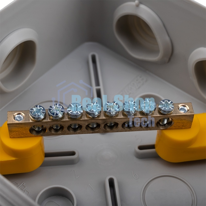 Коробка уравнивания потенциалов ОУ 100×100×50 мм, винт IP55 Rexant