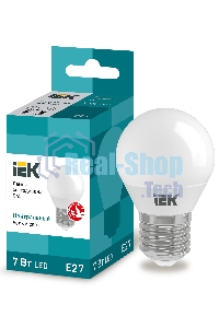 Лампа светодиодная ИЭК LLE-G45-7-230-40-E27 ECO G45 7Вт шар 4000К белый E27 630лм 230-240В