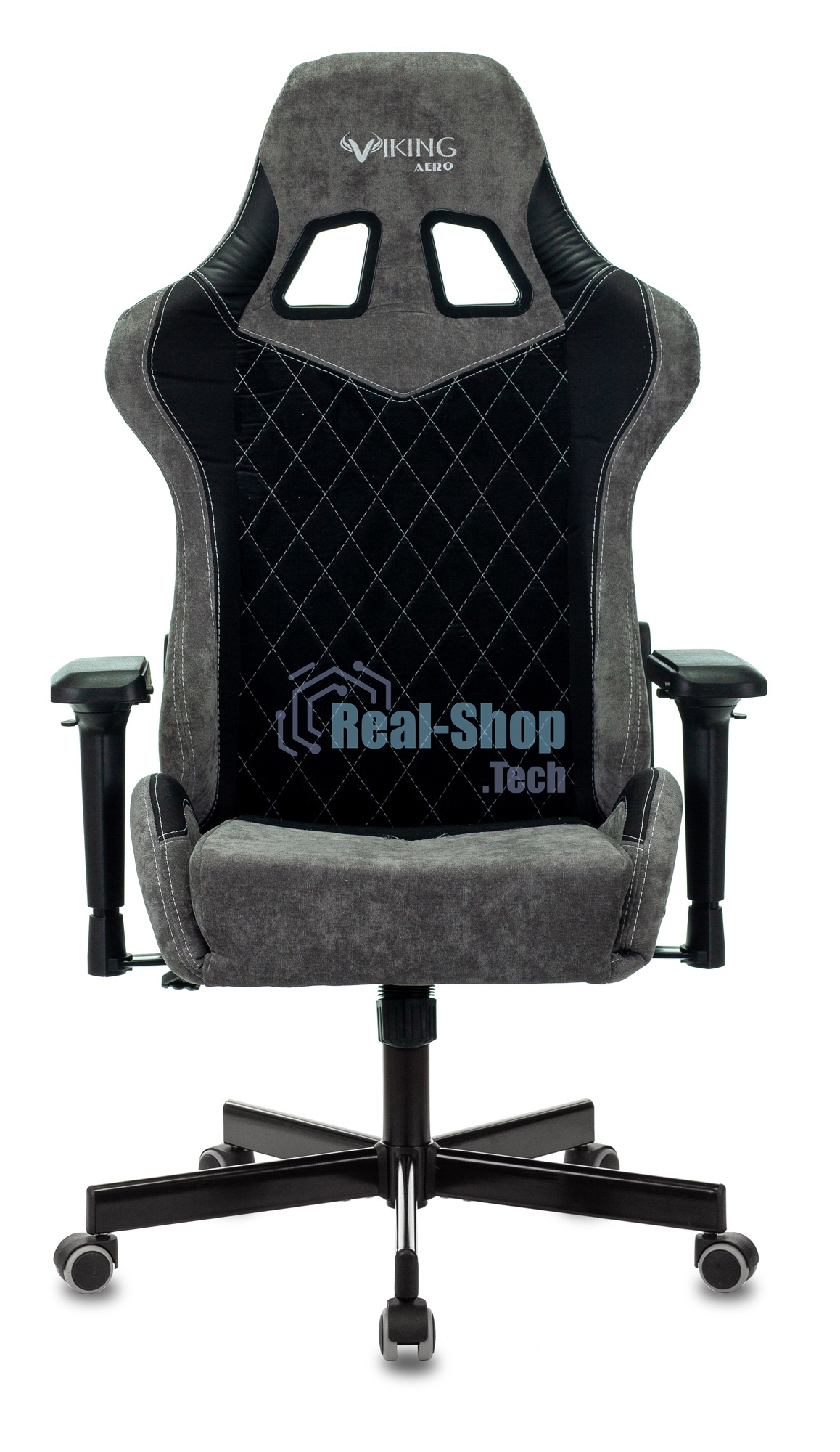 Кресло игровое Бюрократ VIKING 7 KNIGHT B FABRIC черный текстиль/эко.кожа крестовина металл/пластик