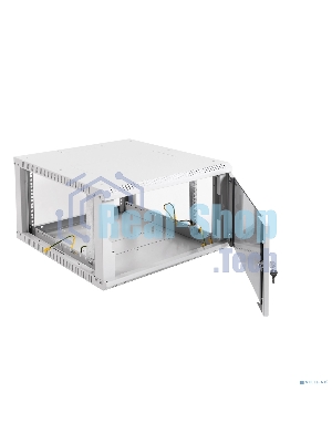 Шкаф телекоммуникационный настенный разборный 6U (600 x 650) дверь стекло