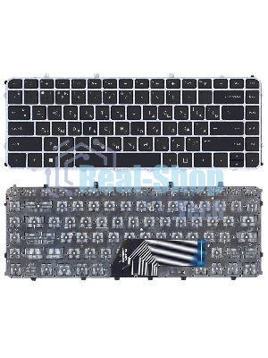Клавиатура для ноутбука HP Envy 4-1000 Envy 6-1000 черная с серебристой рамкой