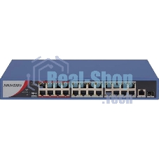 Коммутатор Hikvision DS-3E0326P-E/M(C) (L2) 25x100 Мбит/с 1SFP 24PoE 230W неуправляемый